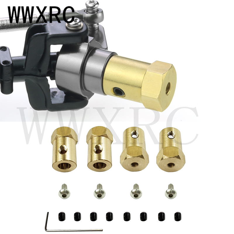 Wheel Hex Adapter - 4 stuks Messing Adapter 5mm tot