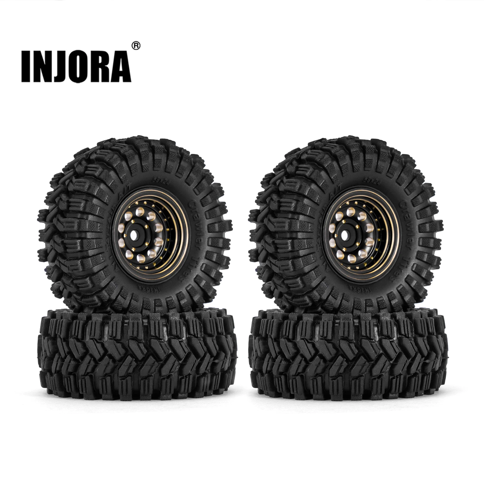 Wheel Hex Adapter - INJORA Zwarte Coating Messing 1.0 