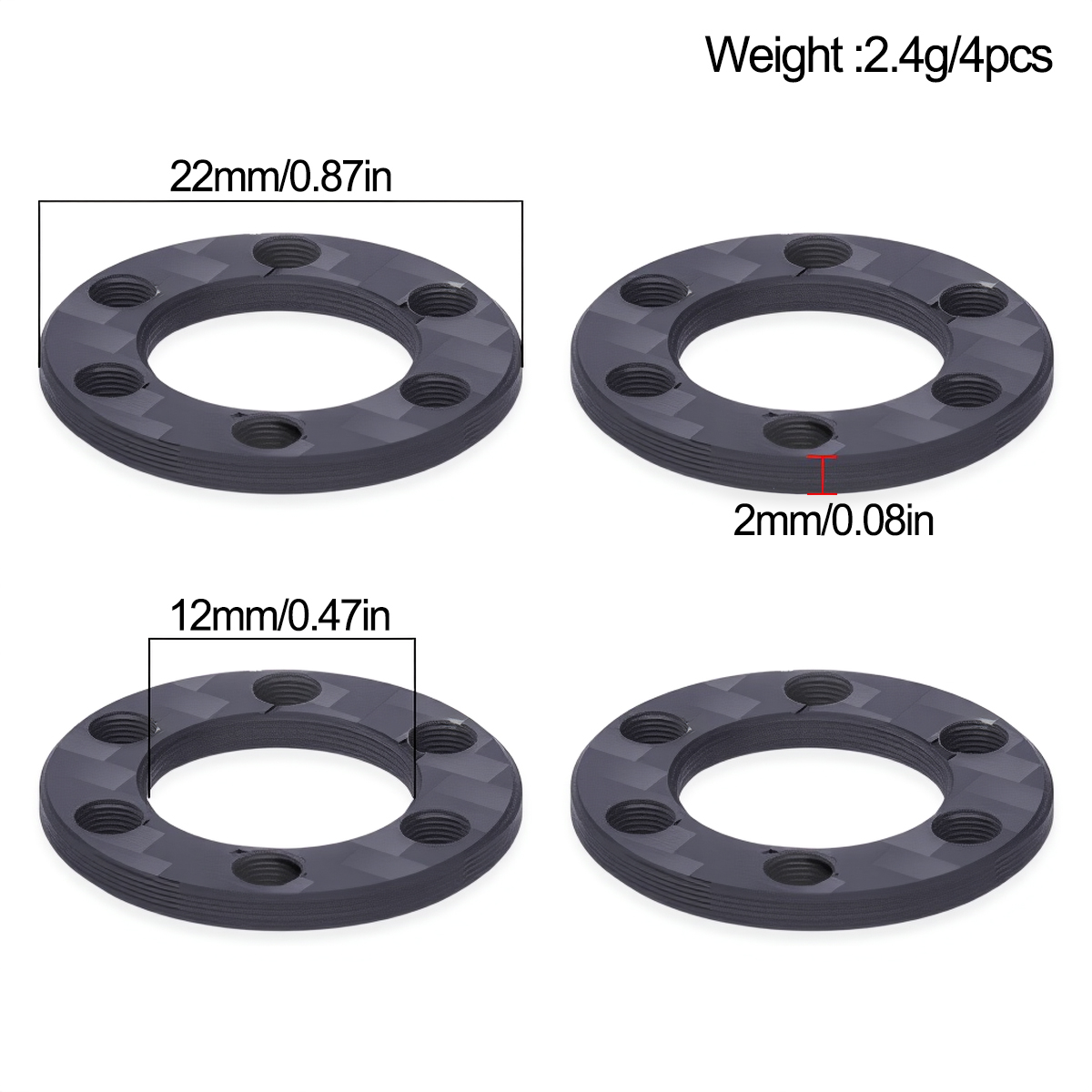 4/8 Stuks Koolstofvezel Wiel H - Wheel Hex Adapter recensie en prijs